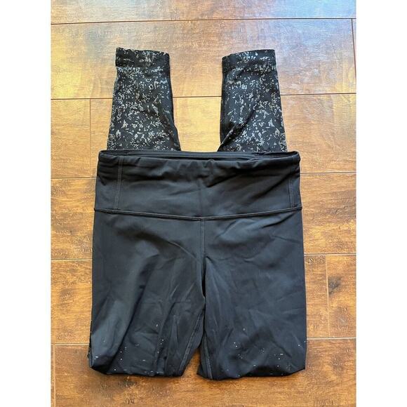 Lululemon Pants - Lululemon 6 Speed Wunder Tight 28" *Speckle Shine Black / Deep Coal / Silver